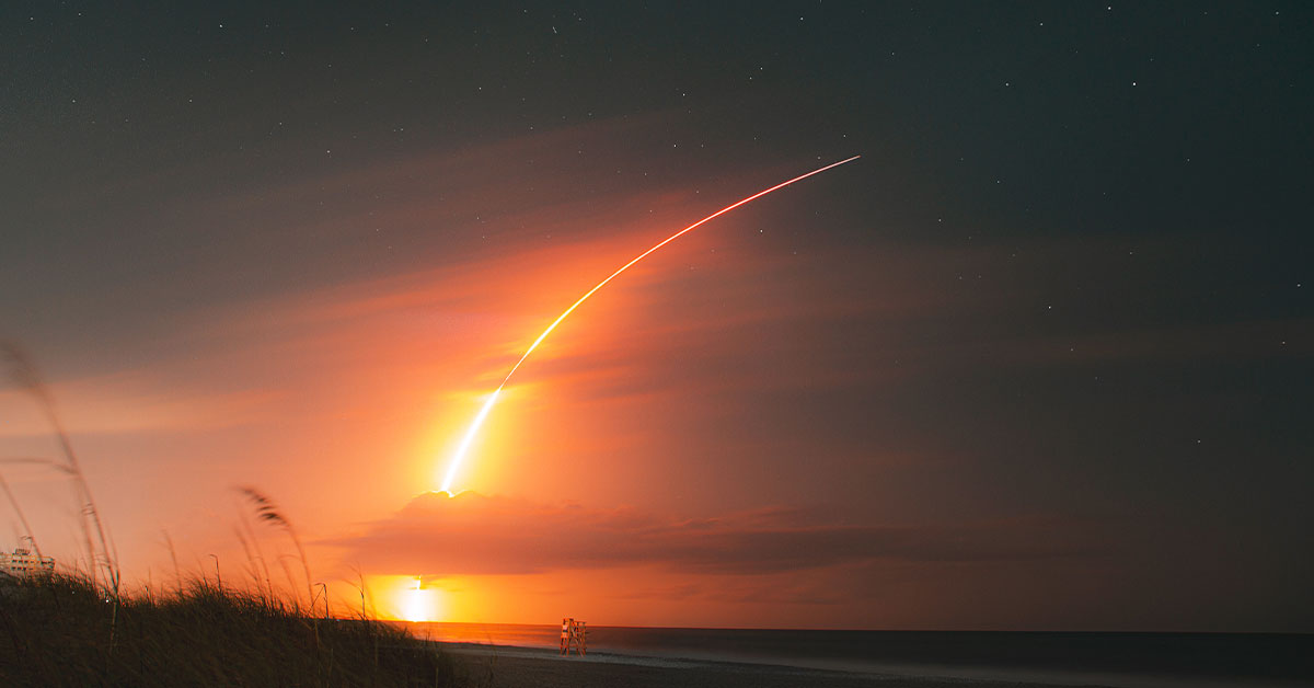 Space Launch on the beach