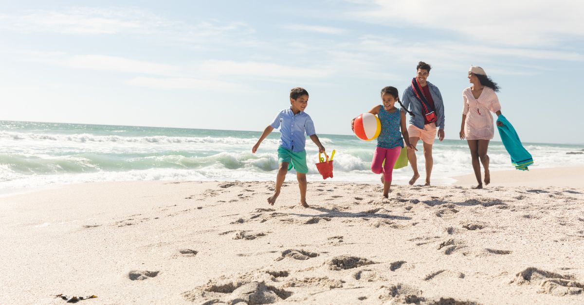 Family enjoying the beach on Florida's Space Coast