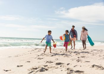 Family enjoying the beach on Florida's Space Coast