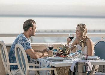 couple at restaurant on the satellite beach florida waterfront